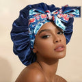 Bonnet de nuit en satin avec bandeau à nouer