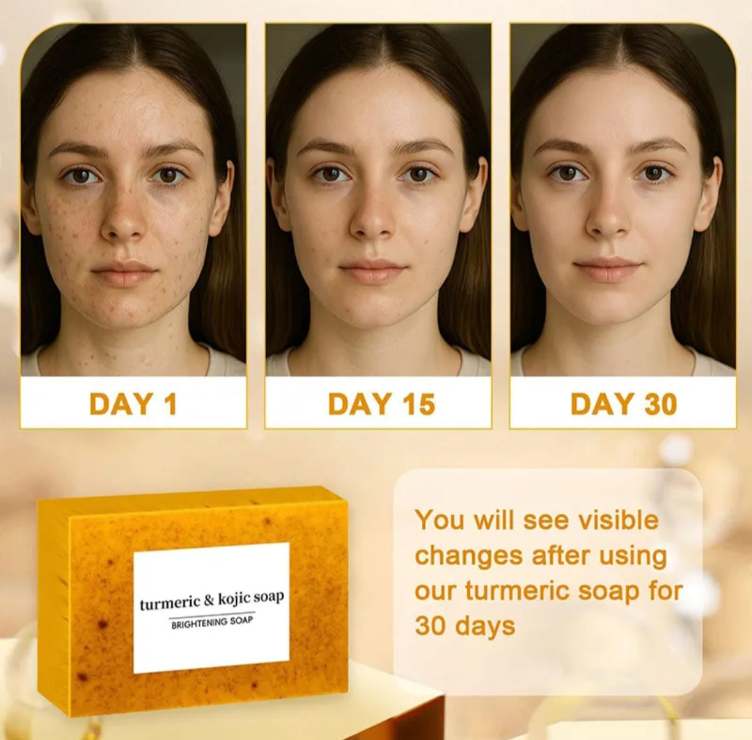 4 pcs savon turmeric au curcuma et citron 100g pour le visage et le corps