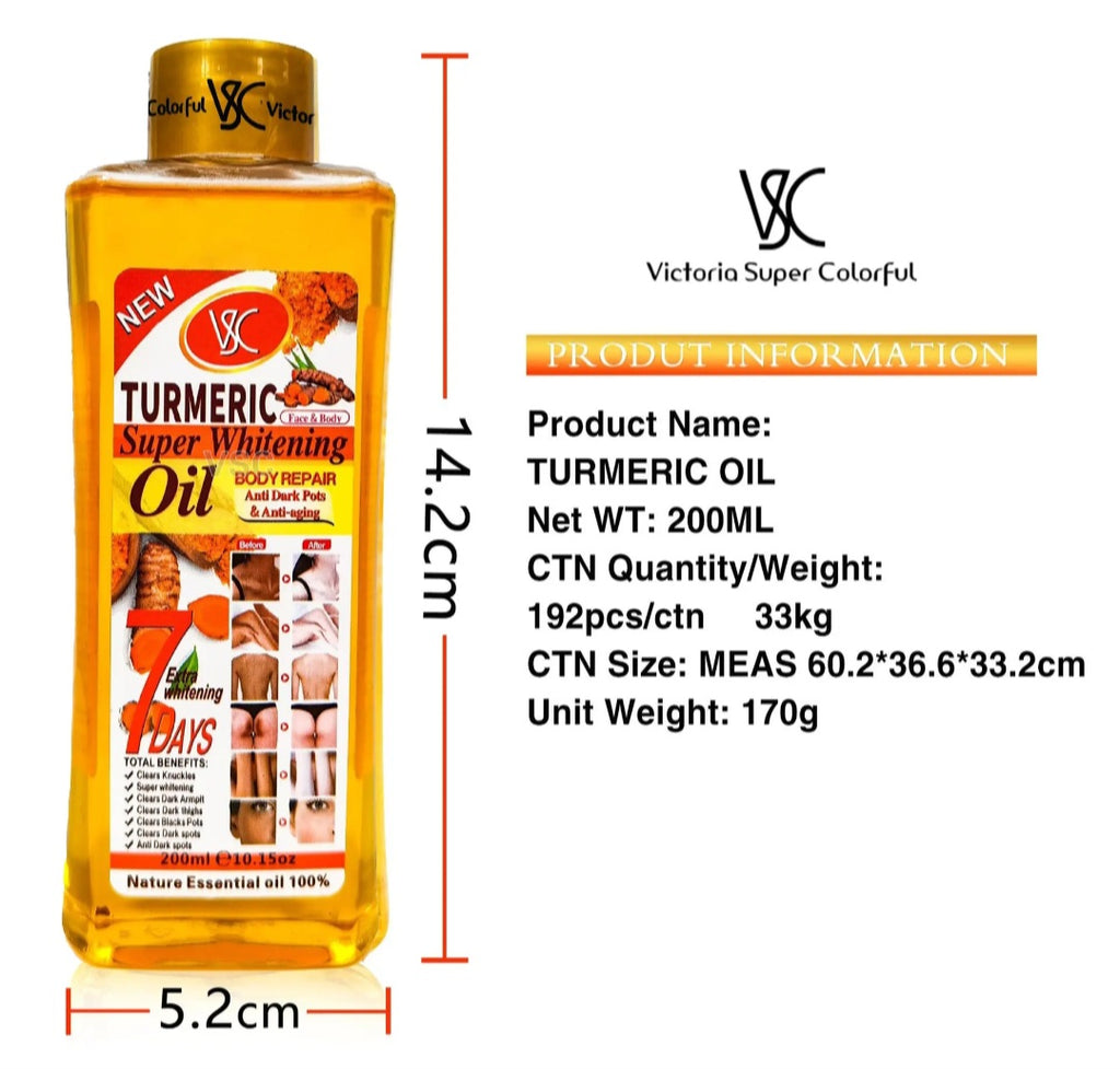 L'huile turmeric 200 ml pour le visage et le corps