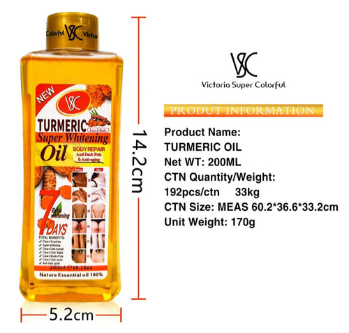 L'huile turmeric 200 ml pour le visage et le corps