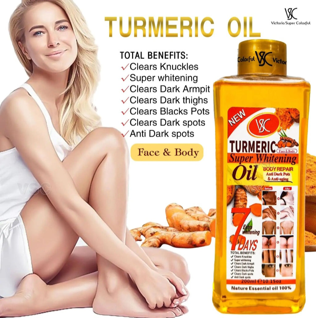 L'huile turmeric 200 ml pour le visage et le corps