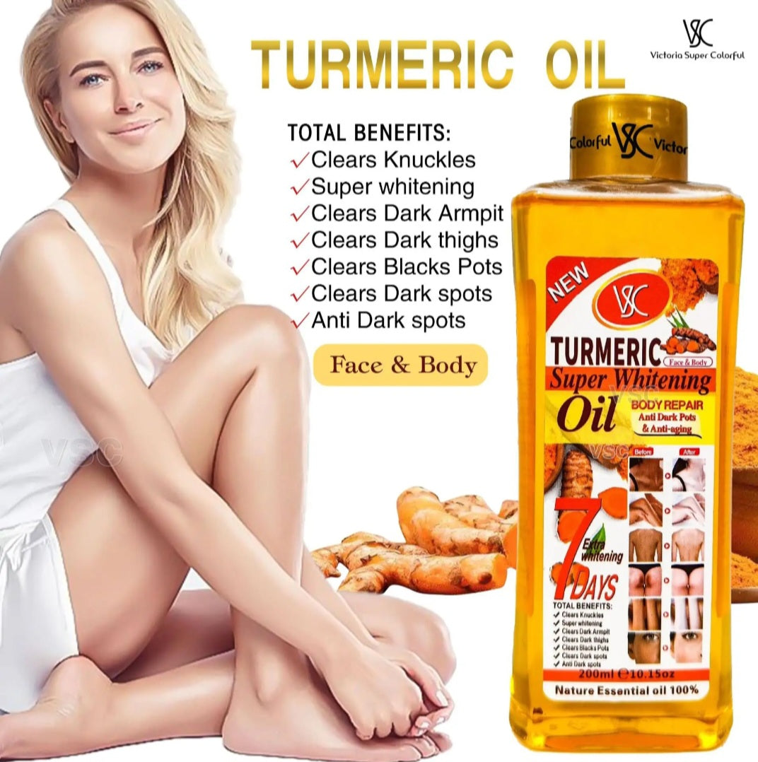 L'huile turmeric 200 ml pour le visage et le corps