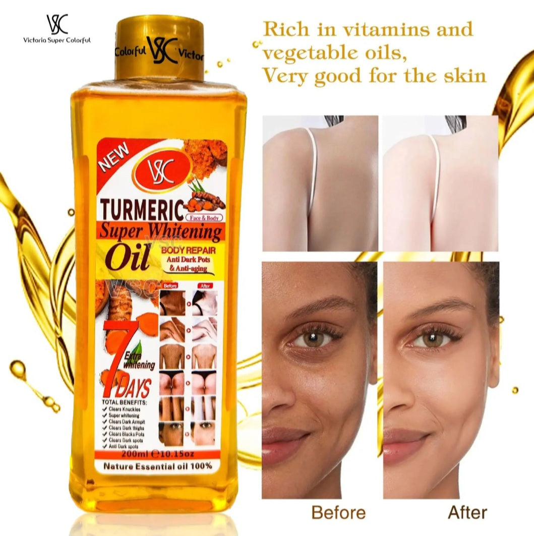 L'huile turmeric 200 ml pour le visage et le corps